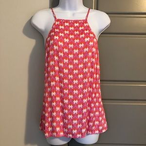 Pink Geometric Silky Top - XS